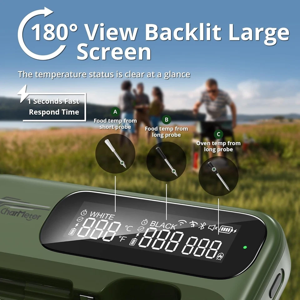 CharMeter Wireless Wifi/Bluetooth Digital Meat Thermometer - Image 4 of 4