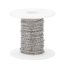 32.8 Feet 304 Stainless Steel Flat Oval Cable Chains Soldered Stainless Steel...