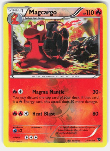 MAGCARGO 21/146 RARE XY BASE SET POKEMON REVERSE HOLO LP