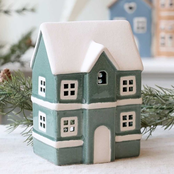 Chic Antique Lichthaus Verte GrüN Chamonix Haus FüR Teelicht 14 Cm-image