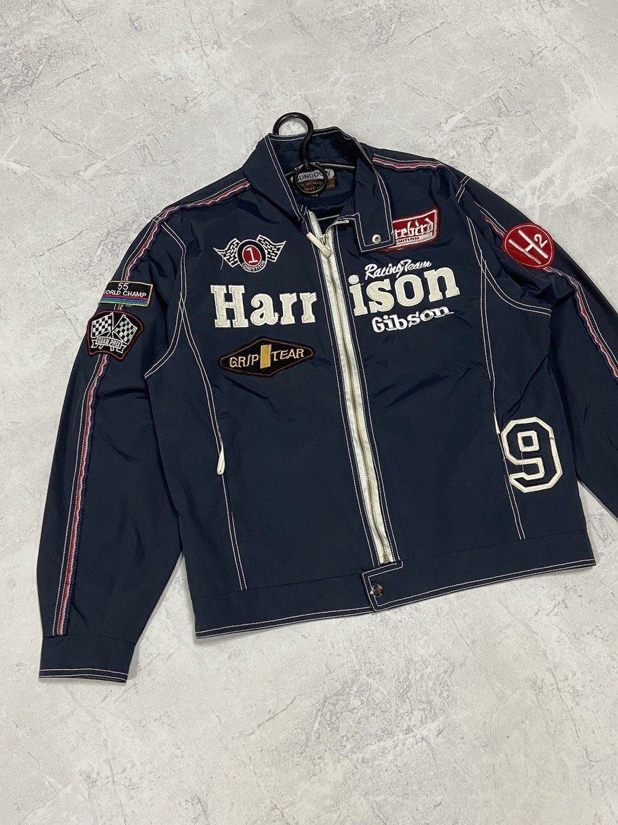 Harrison Gibson Racing Team Jacket Big Logo Star MOTO Size L | eBay