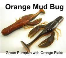 Big Joshy Swimbaits Orange Mud Bug w Orange Flake 3.5" Craw Fishing Lure #C35-39