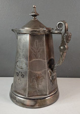 Antique Jas Stimpson 1868 Water Pitcher Plated Victorian Stylings Ceramic Line