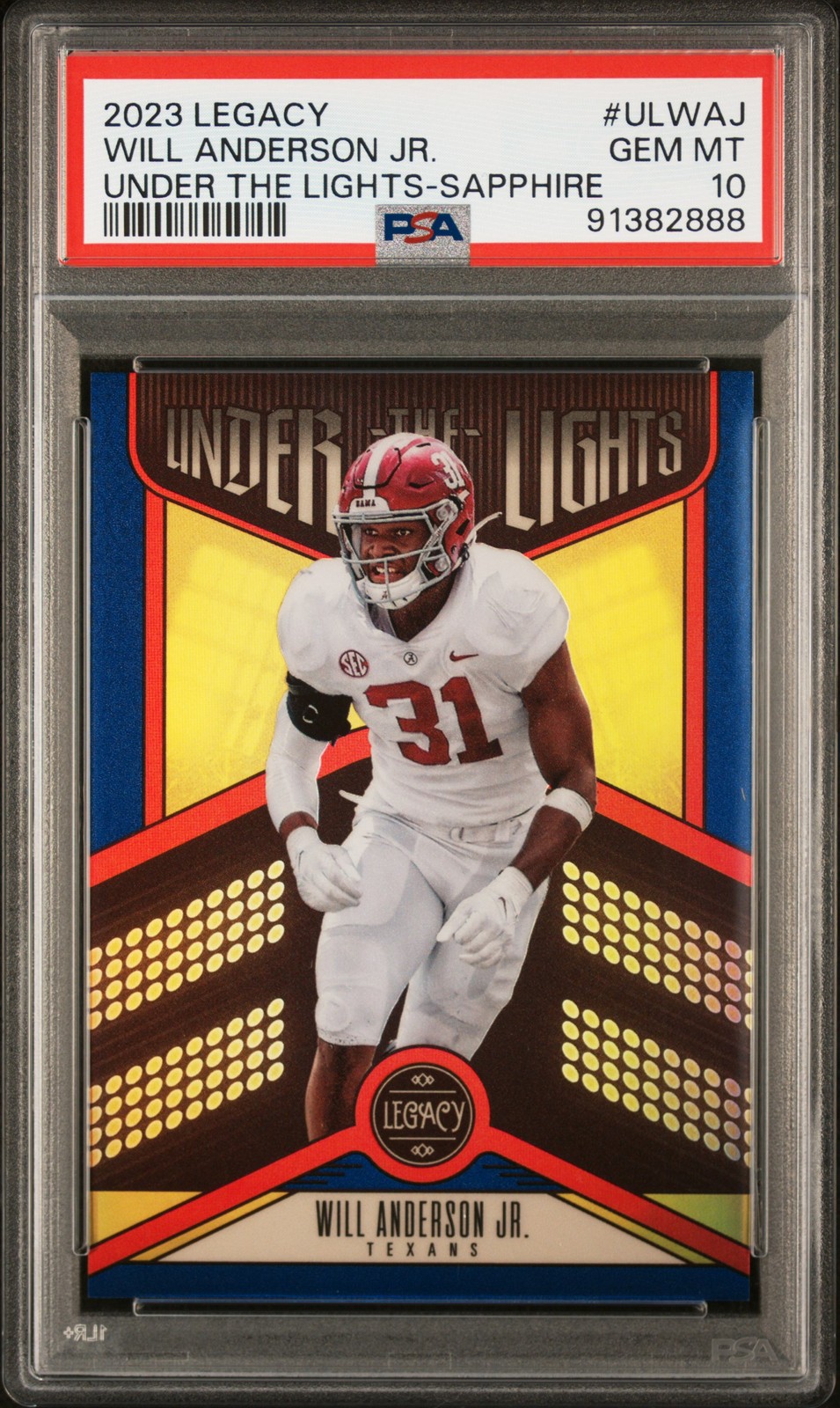 Will Anderson Panini Legacy Under the Lights #ULWAJ Sapphire