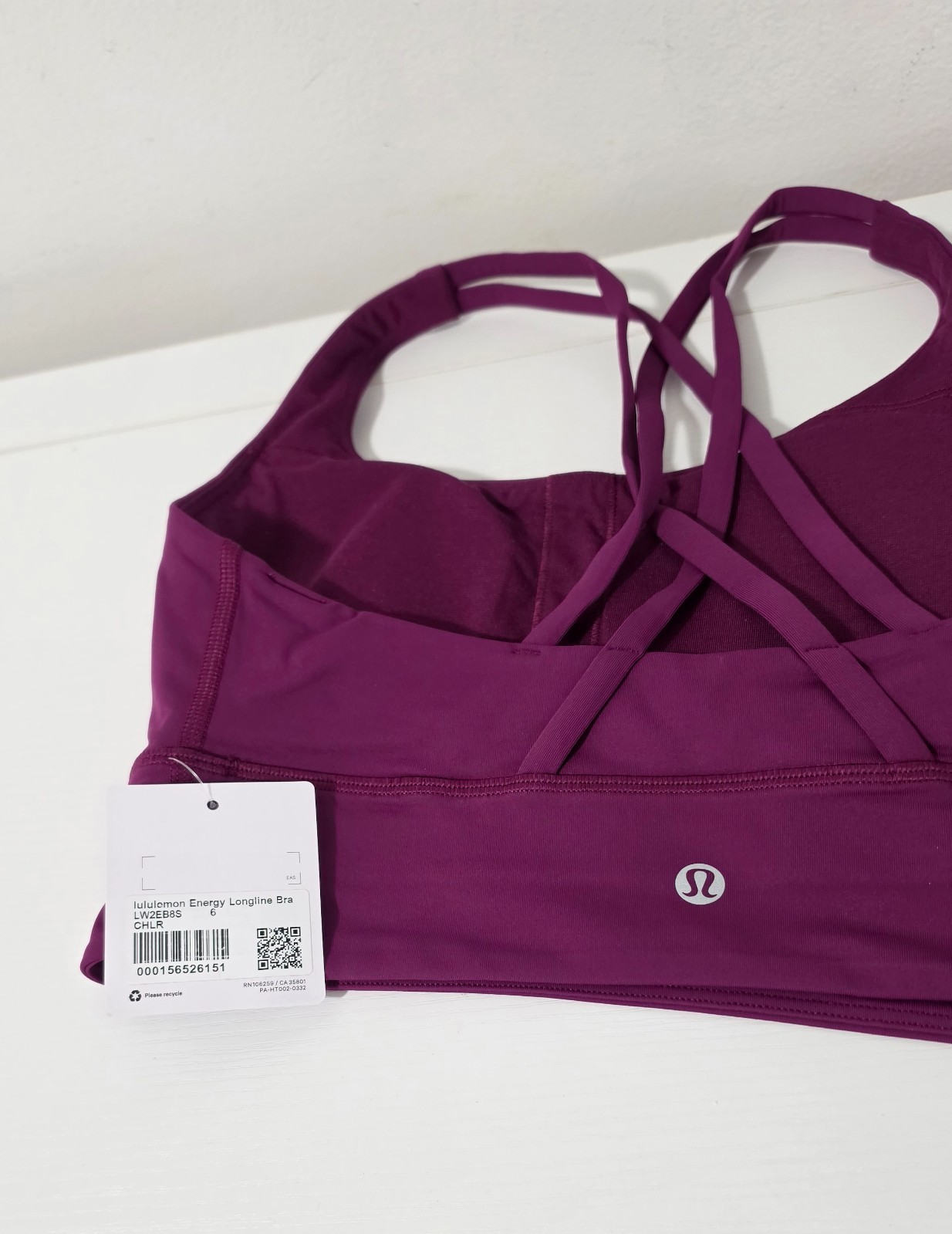 Lululemon Energy Longline Bra Medium Support -Chilled Grape - Size 6 - LW2EB8S image 6