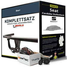 Für SEAT Cordoba Stufenheck 6K1,6K2 Anhängerkupplung starr +eSatz 13pol uni. 96-