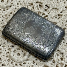 Victorian Sterling Card Case H. Williamson Birmingham 1860 Engraved 2.5oz