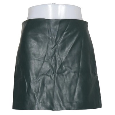 H&M, Rock, Größe: 38, Grün, Polyester/Polyurethan, Einfarbig, Lederimitat #Jml