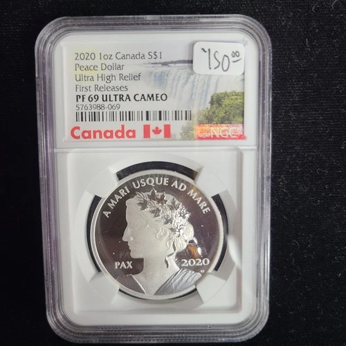 2020 1oz Canada Peace Dollar- Ultra High Relief 1st Release NGC PF69 Ultra Cameo