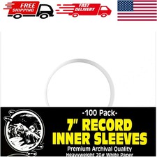 100 Archival Quality Acid-Free Inner Sleeves for 7" Vinyl Record Preservation