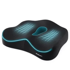 Memory Foam Seat Chair Cushion for Relieves Back Sciatica Pain Tailbone Pain ...