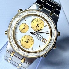 New Battery SEIKO World Time 5T52 7A00 Chronograph