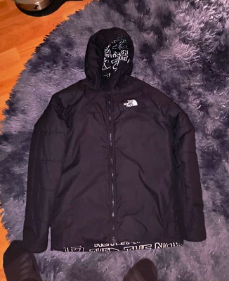 The North Face Herren Daunenjacke M mit Kapuze Reißverschluss Logo schwarz/weiß - Bild 1 von 2