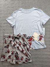 Cat  Jack Boys Youth Large 10/12 Short Sleeve Christmas Santa Pajama Set