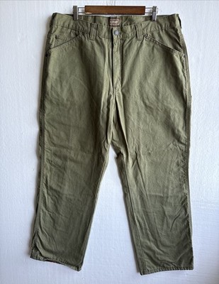 C.E. Schmidt Flannel Lined Carpenter Work Pants Relaxed Fit Duck Canvas 40x32