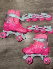Barbie 2-1 Roller Skates and Blades Pink Adjustable Sizes 2-7