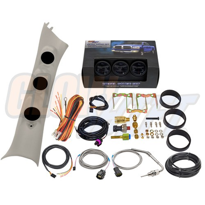 #ad GlowShift T7 Boost EGT Fuel PSI Gauges Taupe Pod for 10 18 Dodge Ram Cummins $384.99