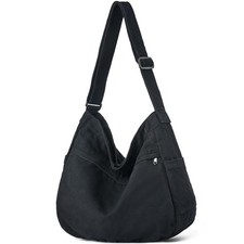 Canvas Hobo Crossbody Shoulder Tote Bag for Women and Men Large Purse Messeng...