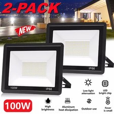 2Pack 100W LED Flood Light Outdoor Garden Lamp Yard Security Landscape Spotlight