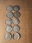 lot of 10 roosevelt silver dimes And 1 Mercury 1942