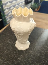 Belleek Rathmore Vase 7 Inches Tall.. Sculpture Acanthus Leave Porcelain Ireland