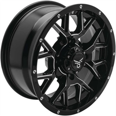 QuadBoss Barbwire Wheel 14x7, 4/110, 5+2, Black/Milled RT-GW081147110MBIB