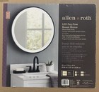allen + roth 24in Round LED Lighted Matte Black Fog Free Bathroom Mirror