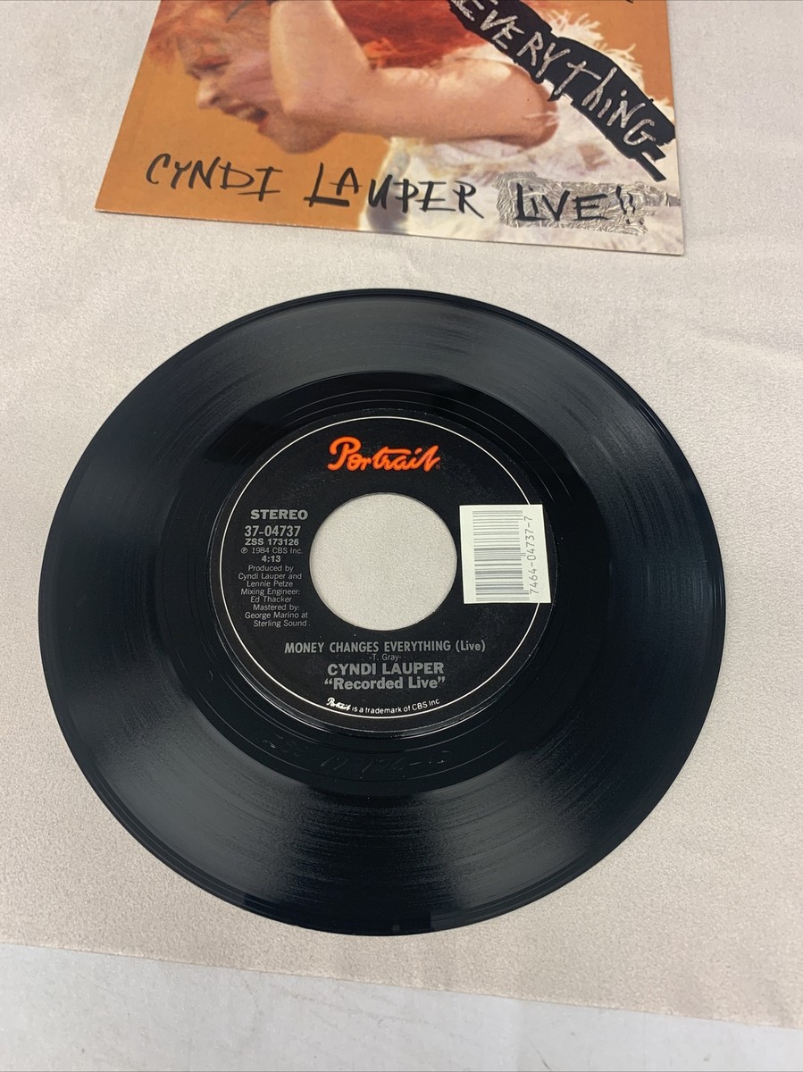 Cyndi Lauper Money Changes ライブ レコード CYNDI LAUPER - MONEY CHANGES EVERYTHING (LIVE) - 7” 45 RPM