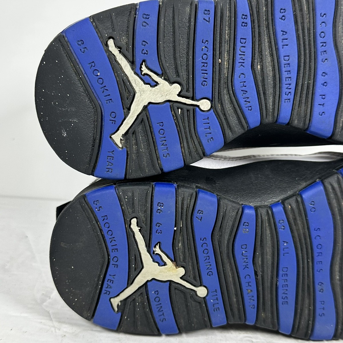 Nike Air Jordan Retro X 10 White & Blue Shoes 310805-108 Sz 