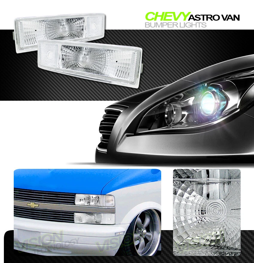 Luces de parachoques de estacionamiento de señal transparente cromadas para Chevy Astro/Safari 95-05 ks Foto 2 de 2