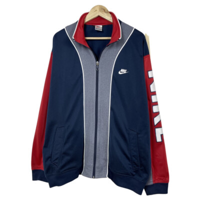 Mens Vintage 90s NIKE Track Top Jacket Sleeve Logo Blue & Red Size  