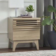 Modway Render Mid-Century Modern Bedside End Table in Oak