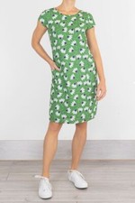 Seasalt Dress Womens River Cove Green Tulip Hedgerow Print Shift Size 10 8
