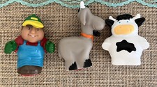 Lot of Tomy Toys Animal Farmer Cow Goat Figure People Toy Figurine Pretend Play