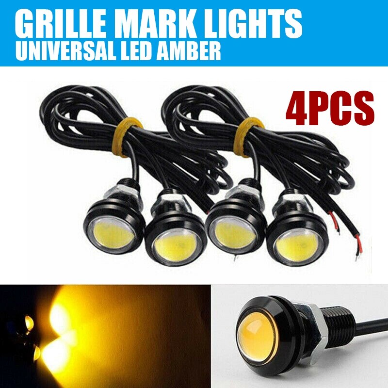 4pcs LED Bumper Grille Light Amber fit Universal Truck SUV Ford SVT Raptor Styae