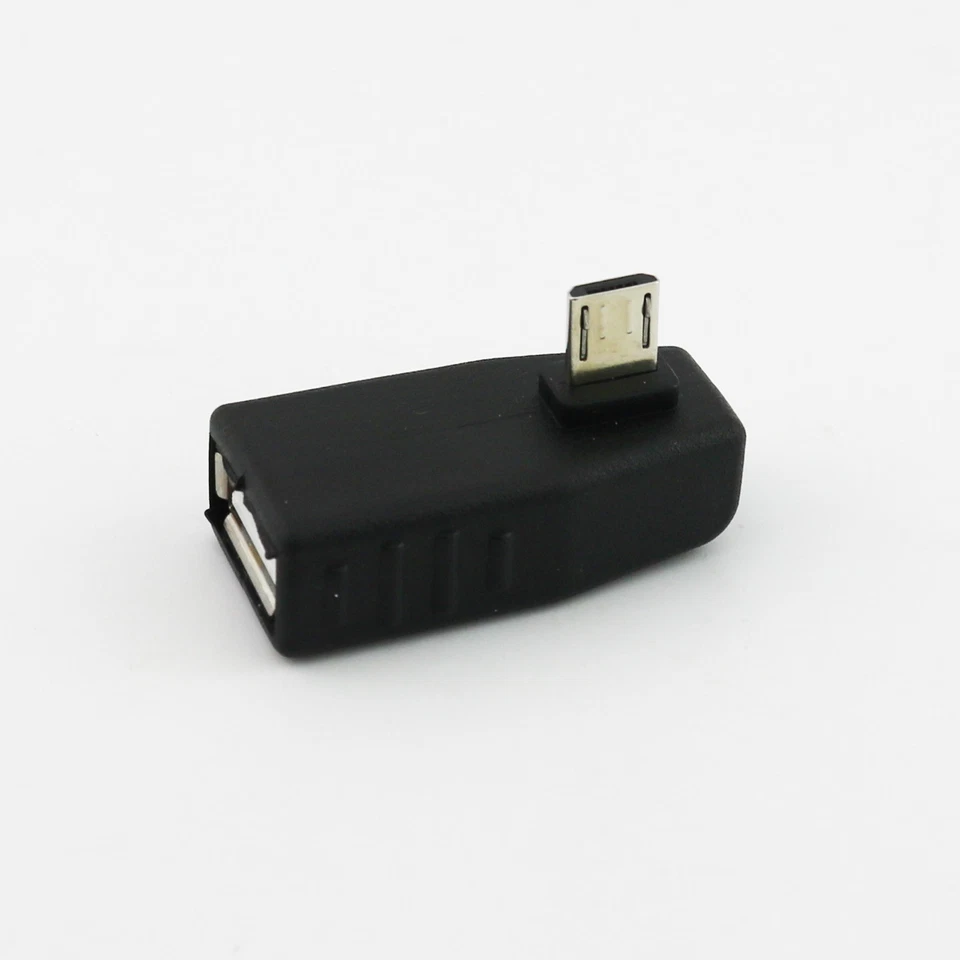 USB 2.0 A Female To Left Angle Micro USB 5 Pin B Male OTG Host Adapter Connector - Image 3 of 4