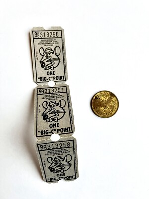 Chuck E Cheese Vintage 1980s Tickets & 1983 Token | eBay