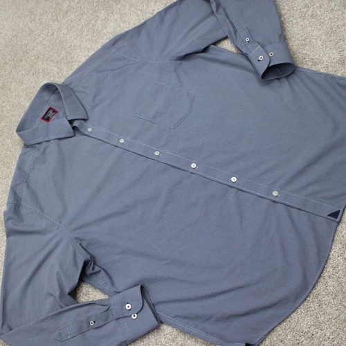 UNTUCKit Marcasin-WF Shirt Mens 3XL XXXL Blue Wrinkle Free Cotton L/S Button Up - Picture 7 of 15