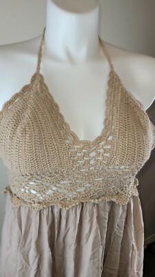 lilbetter women's beach crochet backless bohemian halter maxi long dress LILBETTER Women's Beach Crochet Backless Bohemian Halter Maxi Long Dress (White,X-Small) at Amazon Women's Clothing store