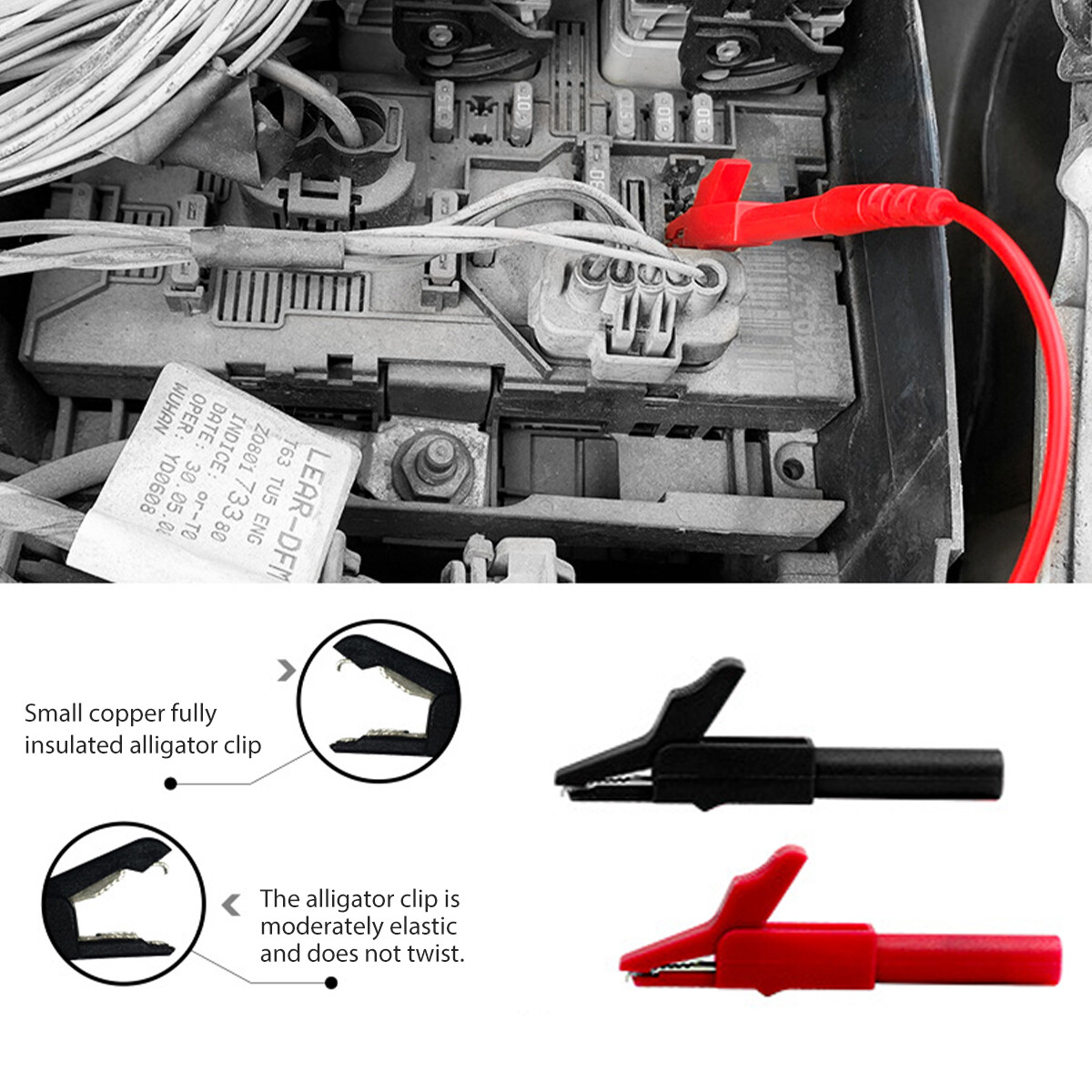 22Pcs Automotive Back Probe Kit Multimeter Test Leads Alligator Clips