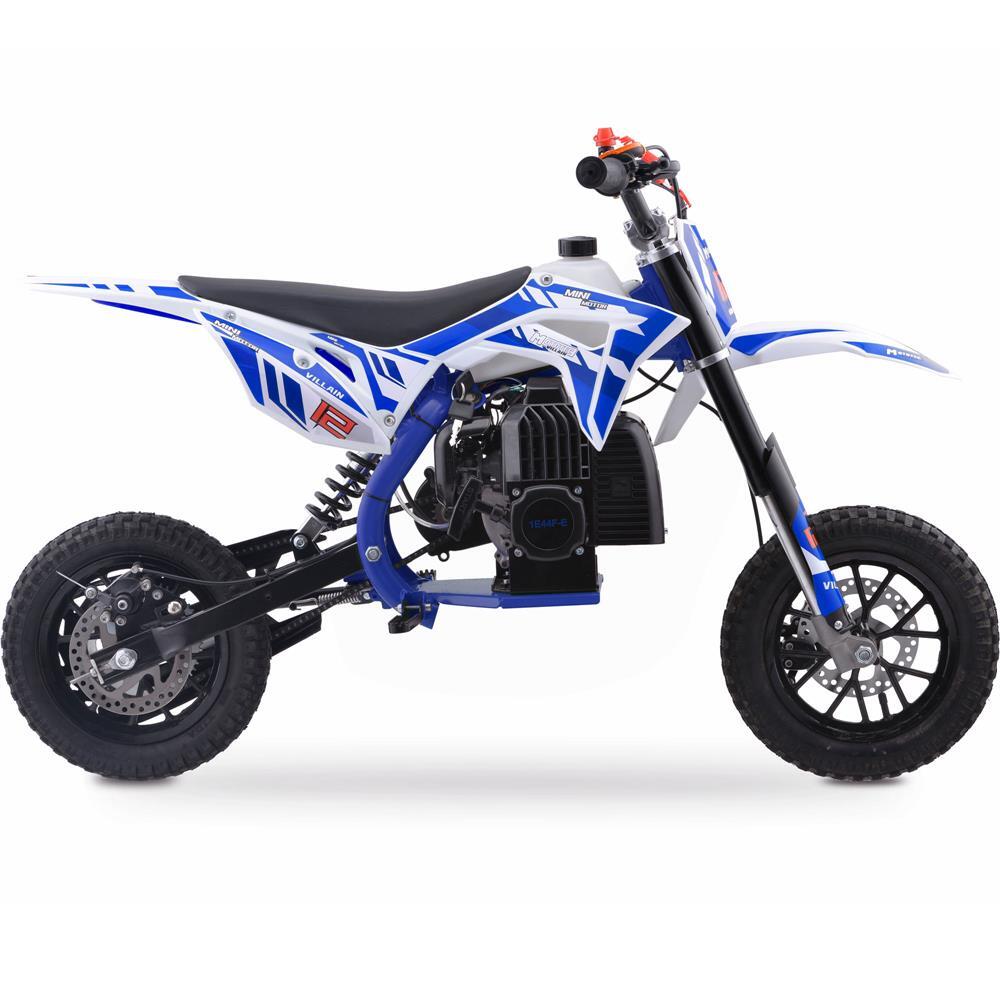 MOTOTEC VILLAIN 52CC 2-STROKE KIDS GAS DIRT BIKE BLUE 850021322793