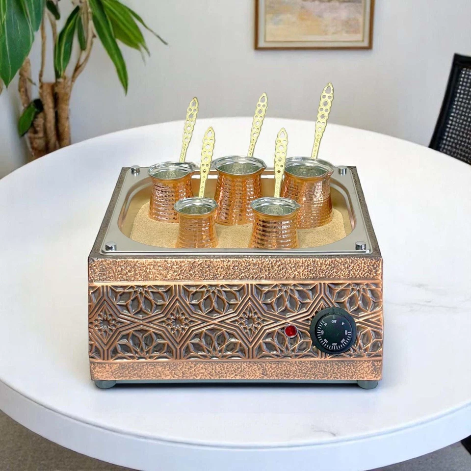 Традиционная кофеварка ручной работы из меди и песка — 1000 Вт, 110 или 220 В - Изображение 3 из 4