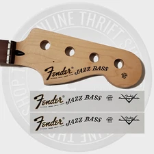 Fender Jazz Bass Waterslide Guitar Neck Headstock Decals with CS Logo (Set of 2)