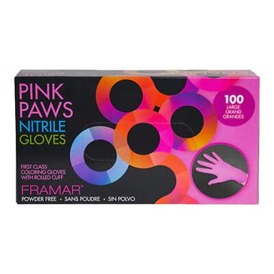Framar Nitrile Gloves Nitril Handschuhe Pink Paws - 100 Stück - SMALL