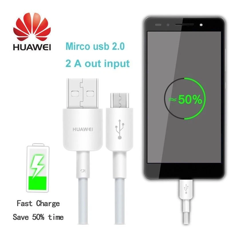 Cable de Fecha Original Huawei Micro USB Sysn P8 9lite Y6 Honor 7 Mate 7 8 Android Foto 2 de 4