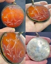 Roman Wonderful unique Agate old intaglio stone brass lovely pendant