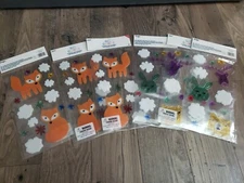 Lot of 6 packs of winter fox w/ snowflakes window gel cling decor bunny moose