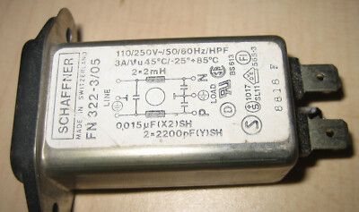 Schaffner Netzfilter mit Kaltgerätebuchse 110/250V 3A FN322-3/05