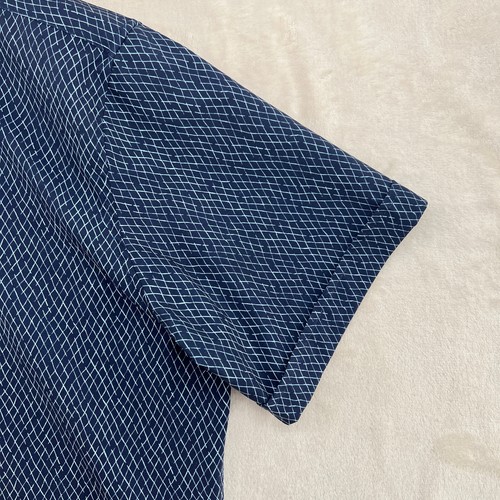 Vince Camuto Men's Size XL Blue Geometric Stretch Short Sleeve Casual Shirt - Picture 3 of 9