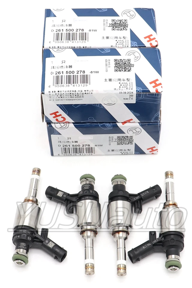 4x Inyectores de combustible BOSCH para VW GTI Tiguan AUDI A3 A4 A5 Q5 TT 2.0T 06H906036AE Foto 2 de 4